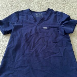 Figs scrub top- navy blue